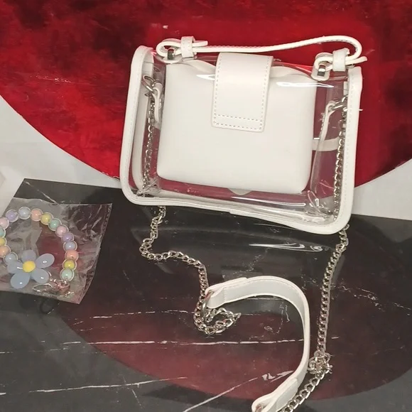 P9- Transparent White Crossbody Bag. NWOT - Picture 3 of 6